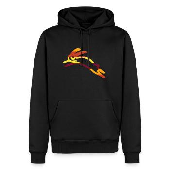 Hase - Männer Premium Bio Hoodie - Schwarz - Vorne - Nico (187cm)