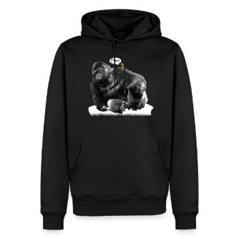 Gorilla - Männer Premium Bio Hoodie - Schwarz - Vorne - Nico (187cm)