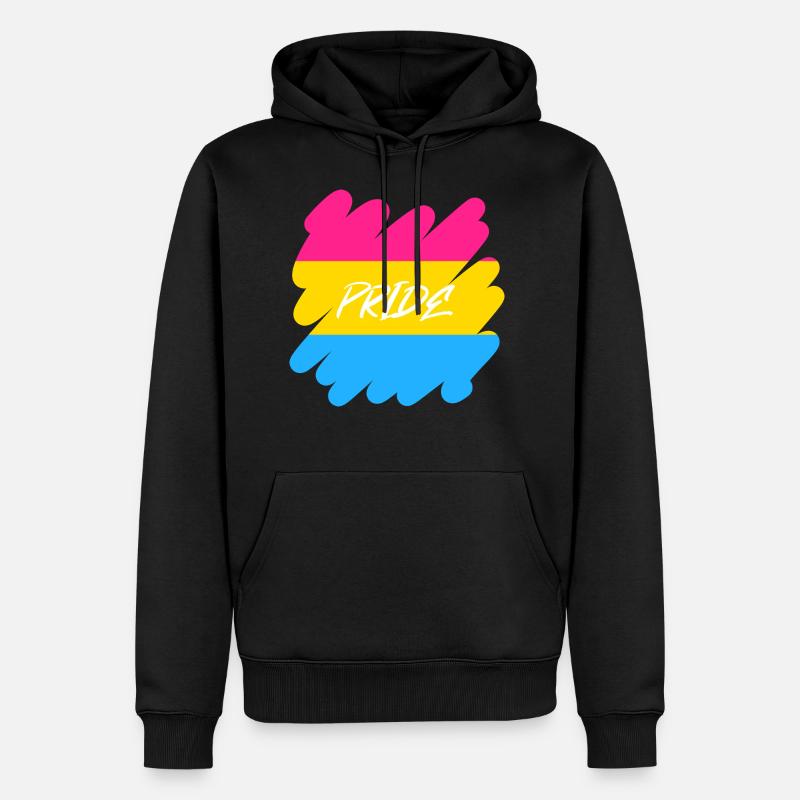 Pan Pride - Pride - Männer Premium Bio Hoodie - Schwarz