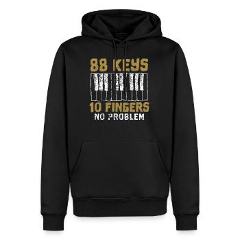 Piano piano piano école de musique instrument de musique - Sweat à capuche Premium bio Homme - noir - Devant - Nico (187cm)