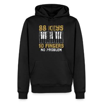 Piano piano - Sweat à capuche Premium bio Homme - noir - Devant - Nico (187cm)