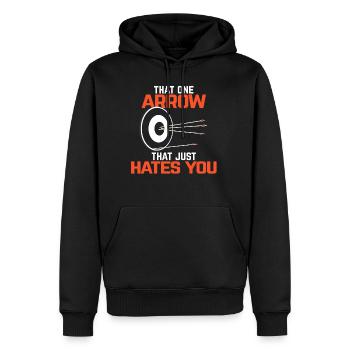 arc - Men’s Premium Organic Hoodie - black - Front - Nico (187cm)