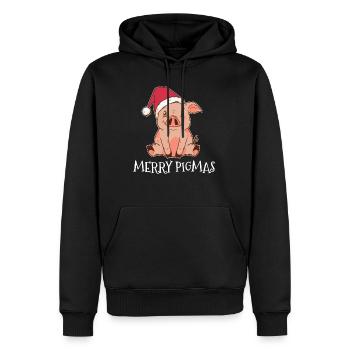 Schwein Weihnachten - Männer Premium Bio Hoodie - Schwarz - Vorne - Nico (187cm)