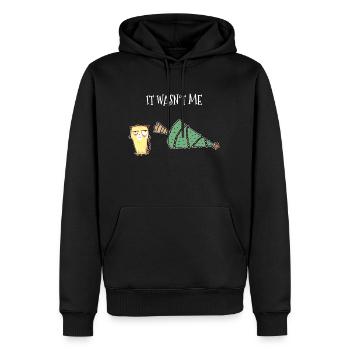 Chat de noel - Sweat à capuche Premium bio Homme - noir - Devant - Nico (187cm)