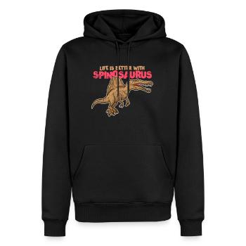 SPINOSAURUS - Männer Premium Bio Hoodie - Schwarz - Vorne - Nico (187cm)