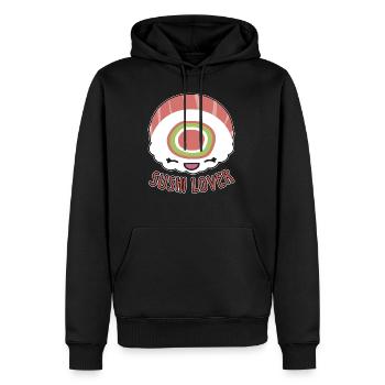 Sushis - Sweat à capuche Premium bio Homme - noir - Devant - Nico (187cm)