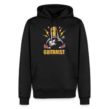 Guitariste guitares musiciens RocknRoll Rock Musique - Sweat à capuche Premium bio Homme - noir - Devant - Nico (187cm)