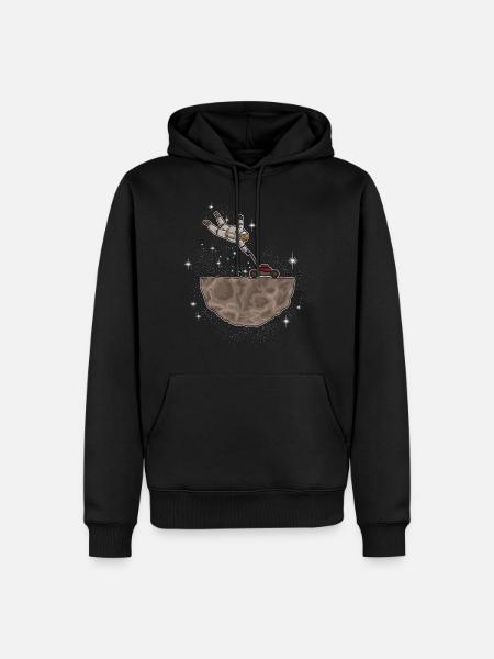 Astronaut Lawn Mower - Men’s Premium Organic Hoodie - black