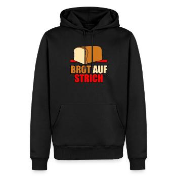 Brotaufstrich Brot auf Strich Wortspiel Lustig - Männer Premium Bio Hoodie - Schwarz - Vorne - Nico (187cm)