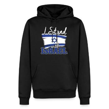 Israel - Männer Premium Bio Hoodie - Schwarz - Vorne - Nico (187cm)