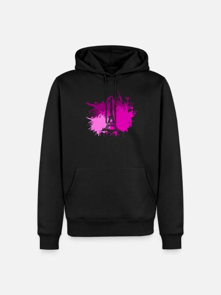 Paris Eifelturm Splash Farbfleck Geschenk - Männer Premium Bio Hoodie - Schwarz