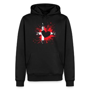 Danemark - Sweat à capuche Premium bio Homme - noir - Devant - Nico (187cm)