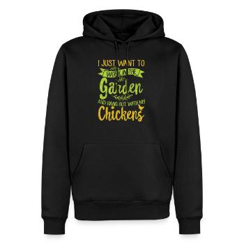 Gartenarbeit und Hühner - Männer Premium Bio Hoodie - Schwarz - Vorne - Nico (187cm)
