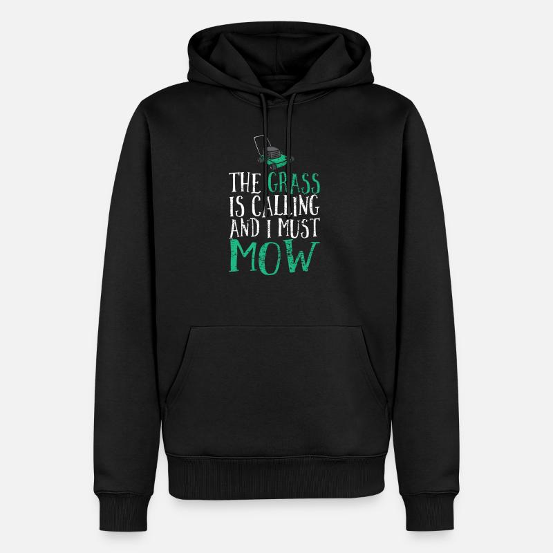 Rasenmähen - Männer Premium Bio Hoodie - Schwarz