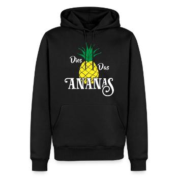 Dies das Ananas (white) - Männer Premium Bio Hoodie - Schwarz - Vorne - Nico (187cm)