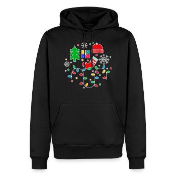 Joyeux Noël - Sweat à capuche Premium bio Homme - noir - Devant - Nico (187cm)