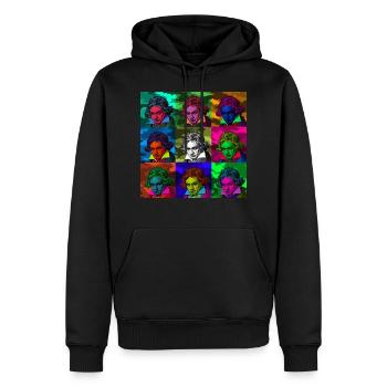 Pop-Art Ludwig van Beethoven - Männer Premium Bio Hoodie - Schwarz - Vorne - Nico (187cm)