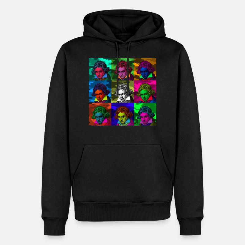 Pop-Art Ludwig van Beethoven - Männer Premium Bio Hoodie - Schwarz