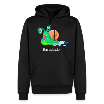Hetz mich nicht, dicke Schnecke, fett, laufen, - Männer Premium Bio Hoodie - Schwarz - Vorne - Nico (187cm)