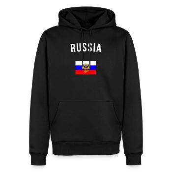 Russia Russia coat of arms Russian flag double eagle - Men’s Premium Organic Hoodie - black - Front - Nico (187cm)
