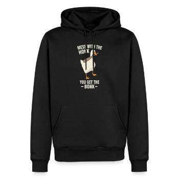 Honk canard brutal avec batte de baseball - Sweat à capuche Premium bio Homme - noir - Devant - Nico (187cm)