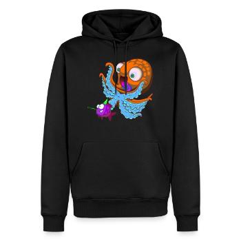 Poisson d'anniversaire de poulpe - Sweat à capuche Premium bio Homme - noir - Devant - Nico (187cm)