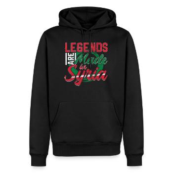 Syrien - Männer Premium Bio Hoodie - Schwarz - Vorne - Nico (187cm)