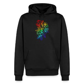 LGBT Roses Chemise Fleurs Esthétique Rétro élégant - Sweat à capuche Premium bio Homme - noir - Devant - Nico (187cm)