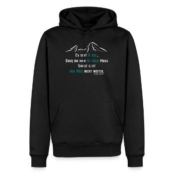 Berg Spruch - Männer Premium Bio Hoodie - Schwarz - Vorne - Nico (187cm)