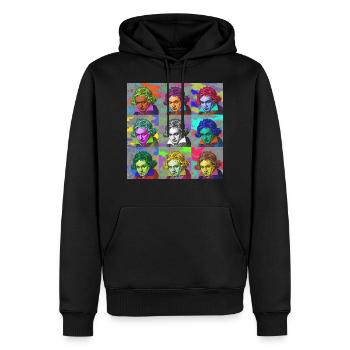 Pop-Art Ludwig van Beethoven Klassik Geschenkidee - Männer Premium Bio Hoodie - Schwarz - Vorne - Nico (187cm)