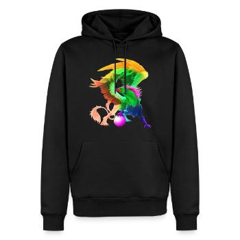 Oiseau mythologique - Sweat à capuche Premium bio Homme - noir - Devant - Nico (187cm)