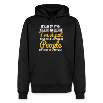 Trompette - Sweat à capuche Premium bio Homme - noir - Devant - Nico (187cm)