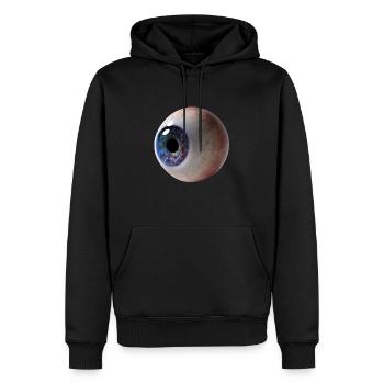 Oeil de galaxie | Oeil univers de l'espace cadeau - Sweat à capuche Premium bio Homme - noir - Devant - Nico (187cm)
