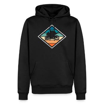 Rennmotorrad Motorrad Vintage - Männer Premium Bio Hoodie - Schwarz - Vorne - Nico (187cm)