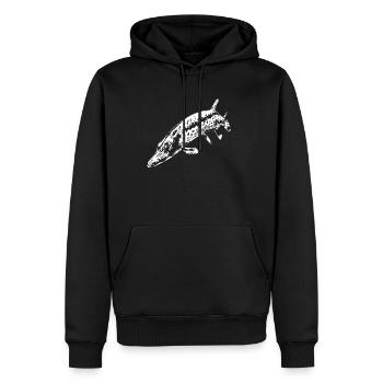 Hecht - Männer Premium Bio Hoodie - Schwarz - Vorne - Nico (187cm)
