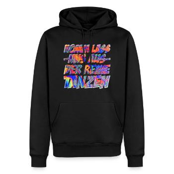 Aus Der Reihe Tanzen | House Musik Geschenkidee - Männer Premium Bio Hoodie - Schwarz - Vorne - Nico (187cm)
