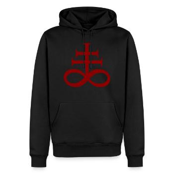Leviathan Cross - Men’s Premium Organic Hoodie - black - Front - Nico (187cm)