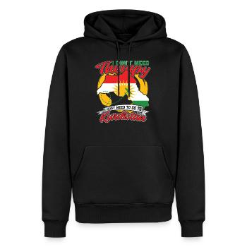 I don't need therapy, just Kurdistan - Men’s Premium Organic Hoodie - black - Front - Nico (187cm)