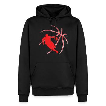 Basketball - Men’s Premium Organic Hoodie - black - Front - Nico (187cm)
