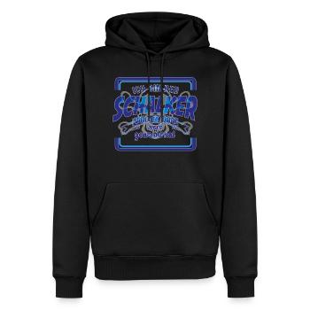 Schalker Warnung | Gelsenkirchen Schalke Geschenk - Männer Premium Bio Hoodie - Schwarz - Vorne - Nico (187cm)