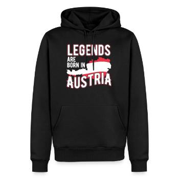 Les légendes sont nées en Autriche - Sweat à capuche Premium bio Homme - noir - Devant - Nico (187cm)