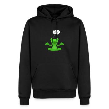 Statement Frosch Nö Fun I Nein Yoga Meditation - Männer Premium Bio Hoodie - Schwarz - Vorne - Nico (187cm)