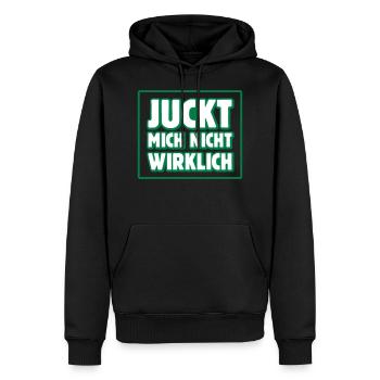 juckt mich nicht wirklich II egal lustig meinung - Männer Premium Bio Hoodie - Schwarz - Vorne - Nico (187cm)