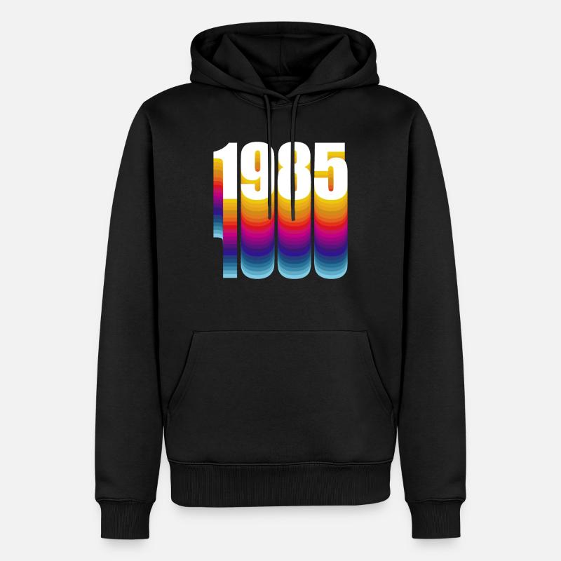 1985 - Männer Premium Bio Hoodie - Schwarz