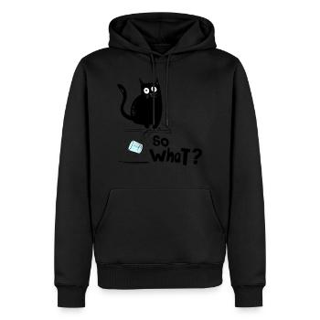Schwarze Katze - na und? - Männer Premium Bio Hoodie - Schwarz - Vorne - Nico (187cm)