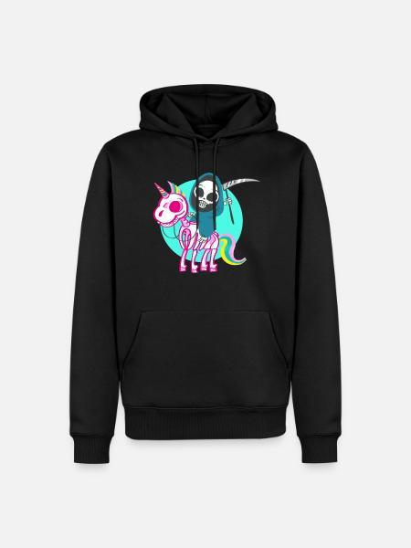 Unicorn of death - rainbow meets godfather - Men’s Premium Organic Hoodie - black