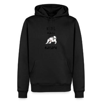 Hund Hund Hund Hund Hund Hund - Herre Premium økologisk hoodie - sort - Foran - Nico (187cm)