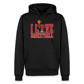 i love basketball j'aime le basketball - Sweat à capuche Premium bio Homme - noir - Devant - Nico (187cm)