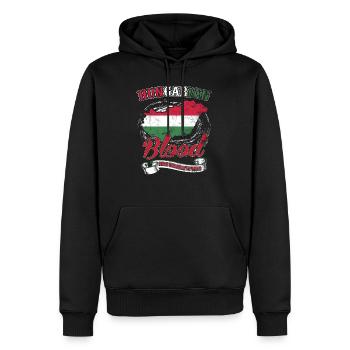 Hongrie - Sweat à capuche Premium bio Homme - noir - Devant - Nico (187cm)