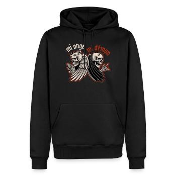 mi ange mi démon squelette - Sweat à capuche Premium bio Homme - noir - Devant - Nico (187cm)
